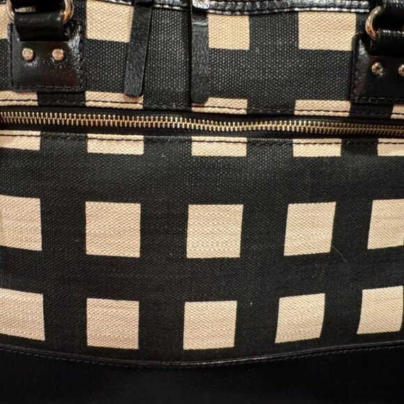 Kate Spade Large Wellesley Rachelle Satchel Shoulder Black White Check - Picture 6 of 14